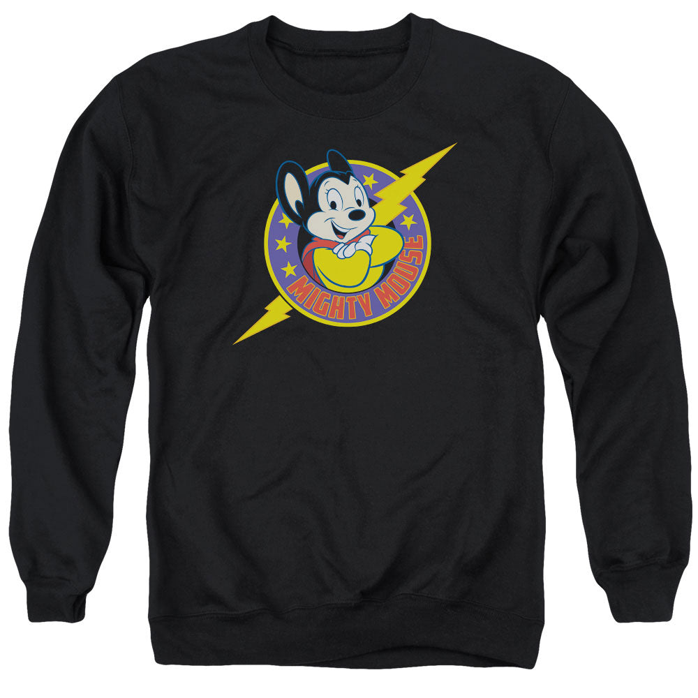 Mighty Mouse Mighty Hero Mens Crewneck Sweatshirt Black Officially Licensed