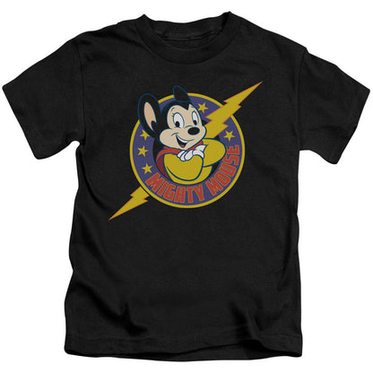 Mighty Mouse Mighty Hero Juvenile Kids Youth T Shirt Black Officially Licensed