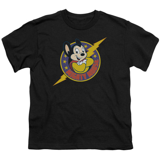 Mighty Mouse Mighty Hero Kids Youth T Shirt Black Officially Licensed