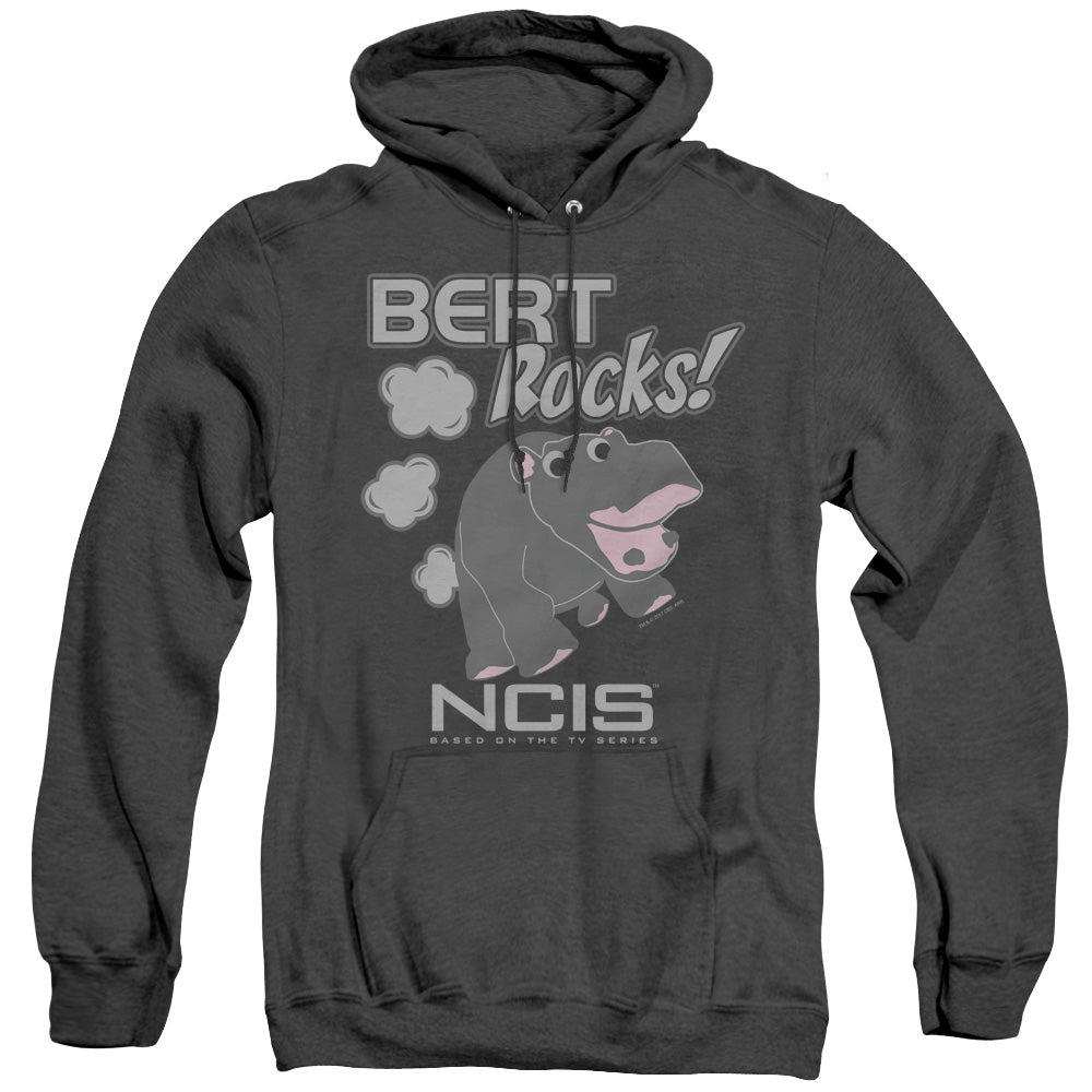 Ncis Bert Rocks Mens Heather Hoodie Black Officially Licensed