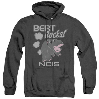 Ncis Bert Rocks Mens Heather Hoodie Black Officially Licensed