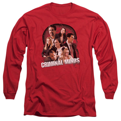 Criminal Minds Brain Trust Mens Long Sleeve Shirt Red Officially Licensed Officially Licensed