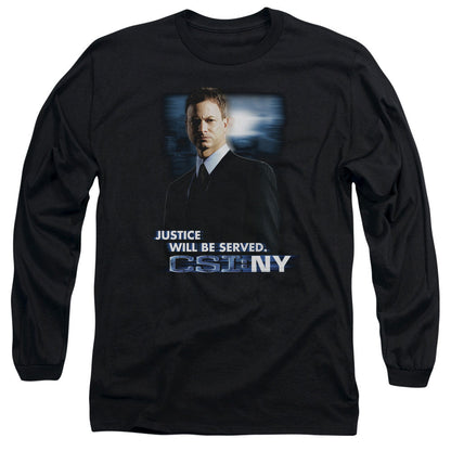 Csi:Ny Justice Served Mens Long Sleeve Shirt Black Officially Licensed Officially Licensed