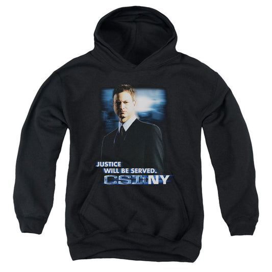 Csi:ny Justice Served Kids Youth Hoodie Black Officially Licensed