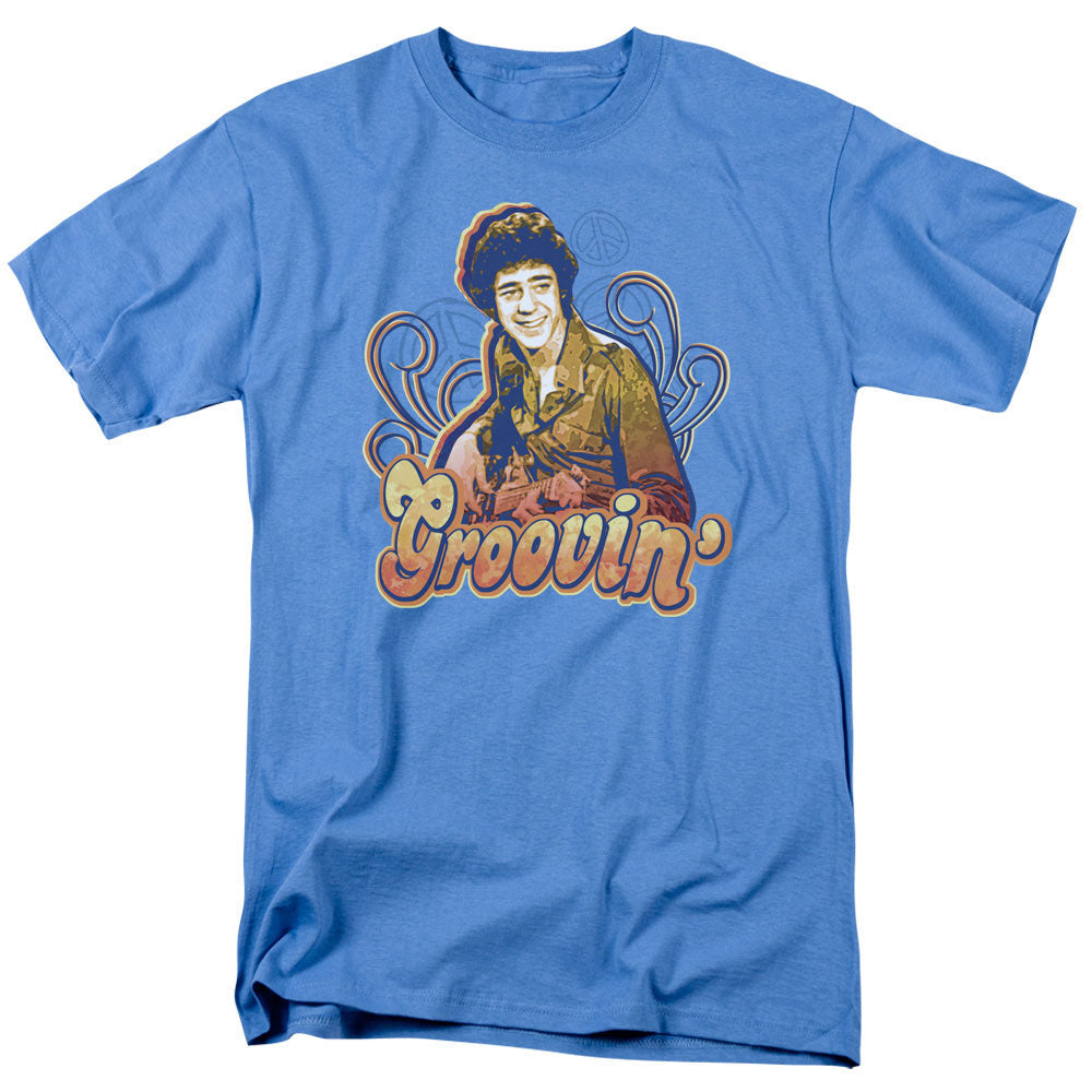 Brady Bunch Groovin Mens T Shirt Carolina Blue Officially Licensed