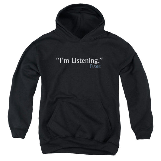 Frasier Im Listening Kids Youth Hoodie Black Officially Licensed