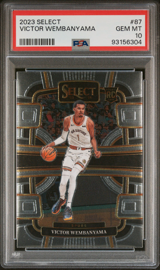 Graded 2023 Panini Select Victor Wembanyama #87 Rookie RC Basketball Card PSA 10 Gem Mint