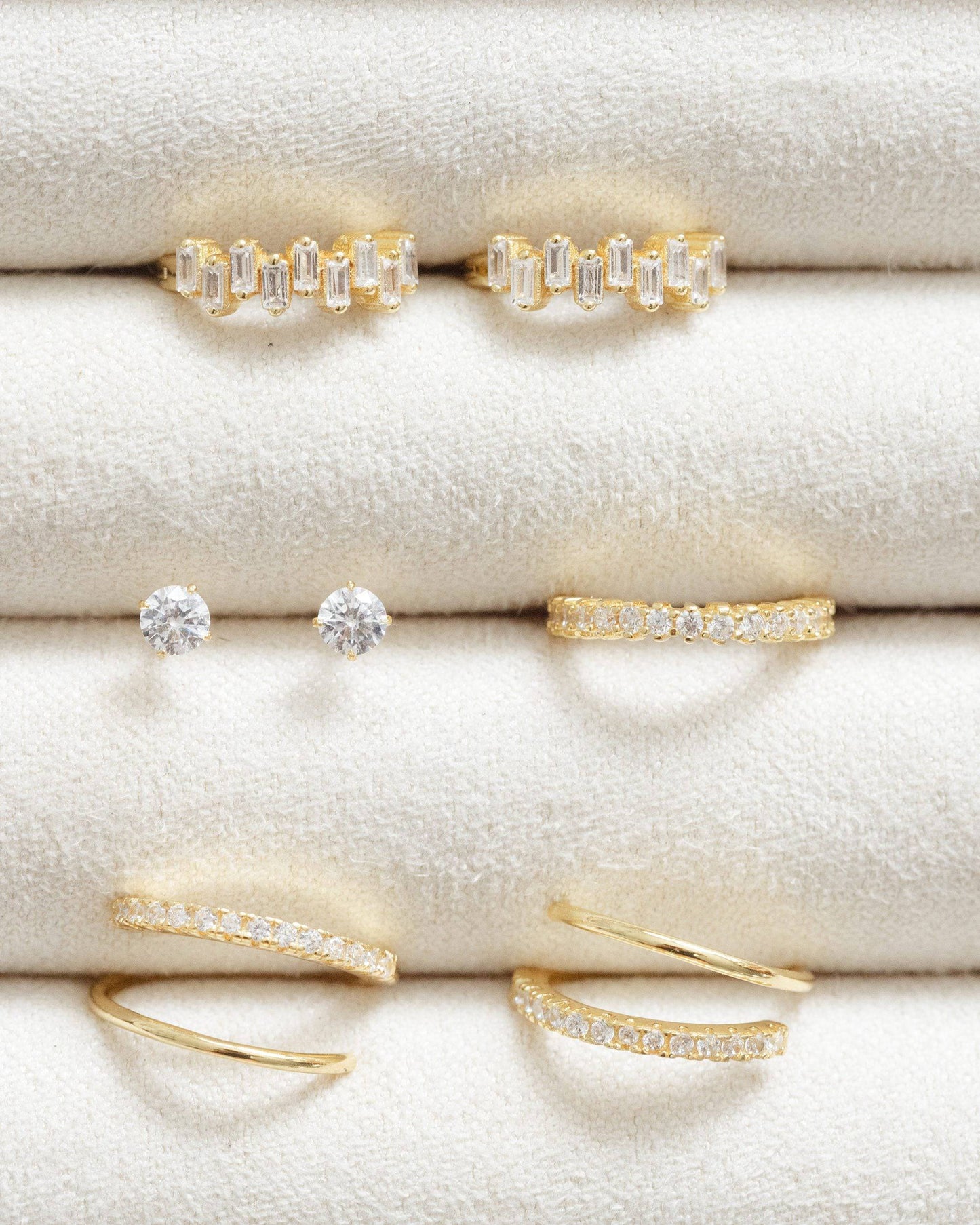 Crystal Baguette Huggies