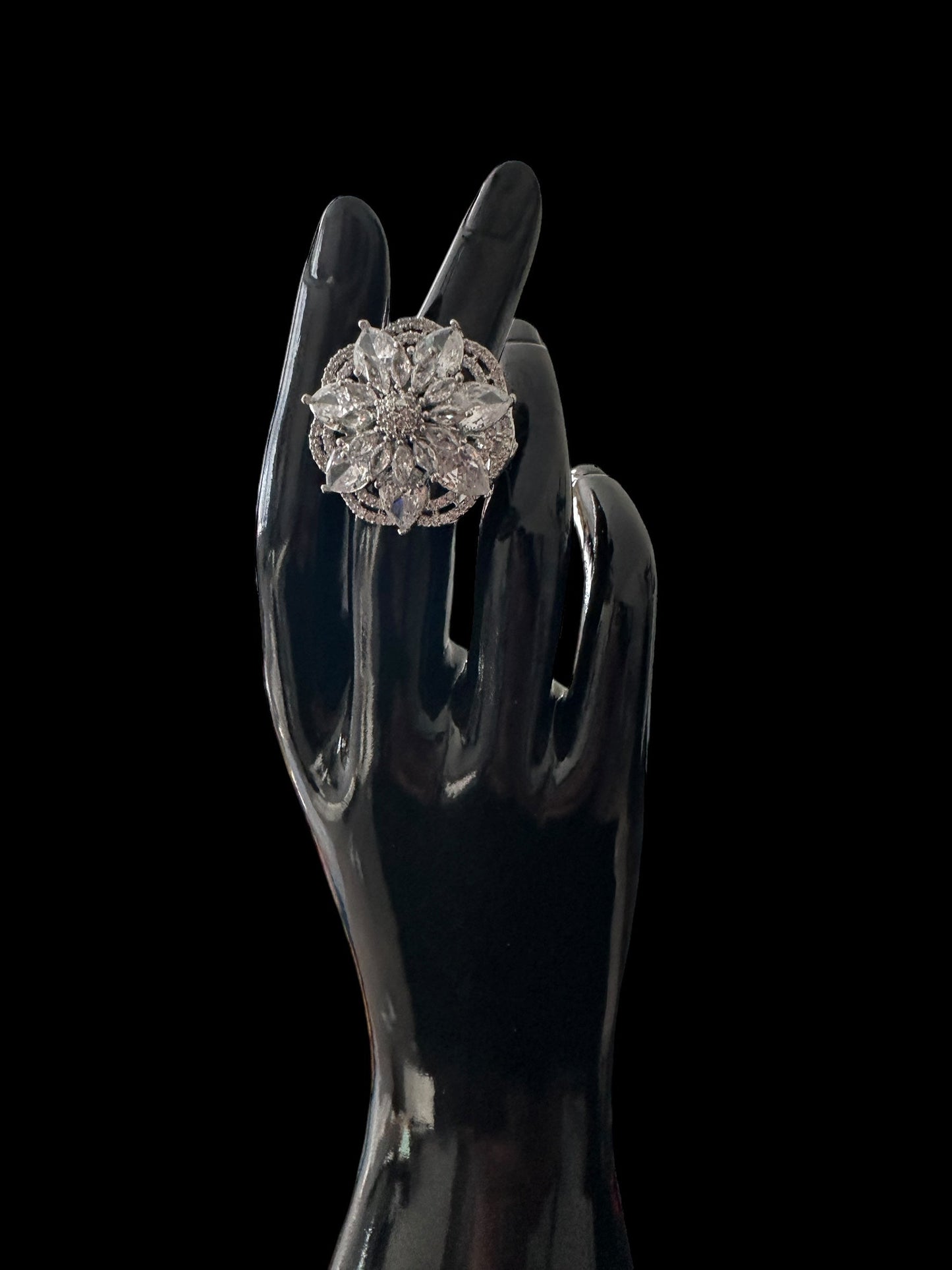 DJR132 Cz silver plated  ring ( READY TO SHIP)