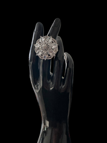 DJR132 Cz silver plated  ring ( READY TO SHIP)