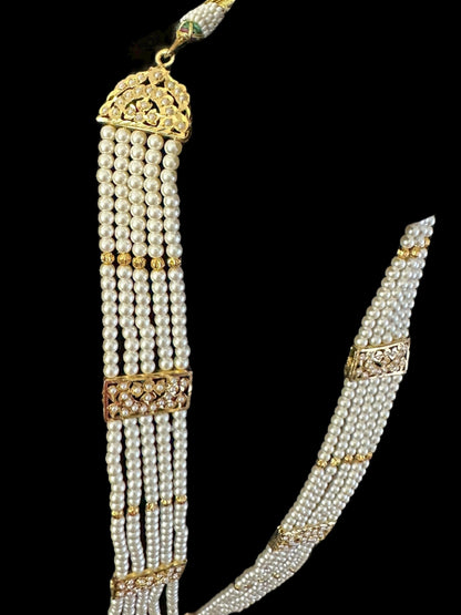 DLN107 Roosa Punjabi rani haar in pearls ( SHIPS IN 4 WEEKS )
