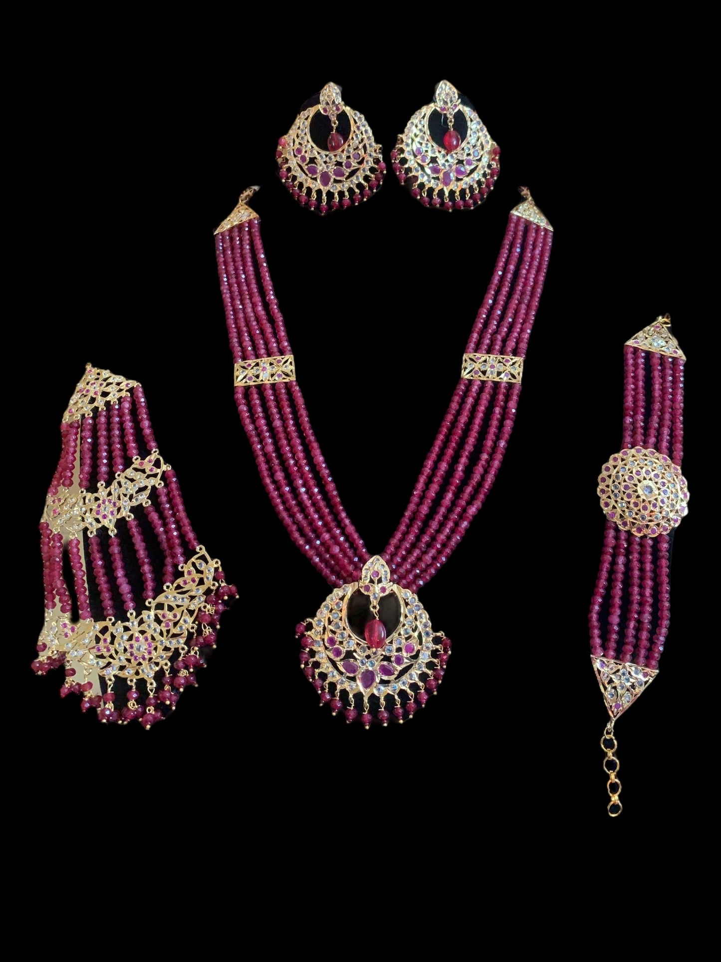 BR470 Noor bridal set in rubies (SHIPS IN 4 WEEKS )