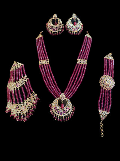 BR470 Noor bridal set in rubies (SHIPS IN 4 WEEKS )