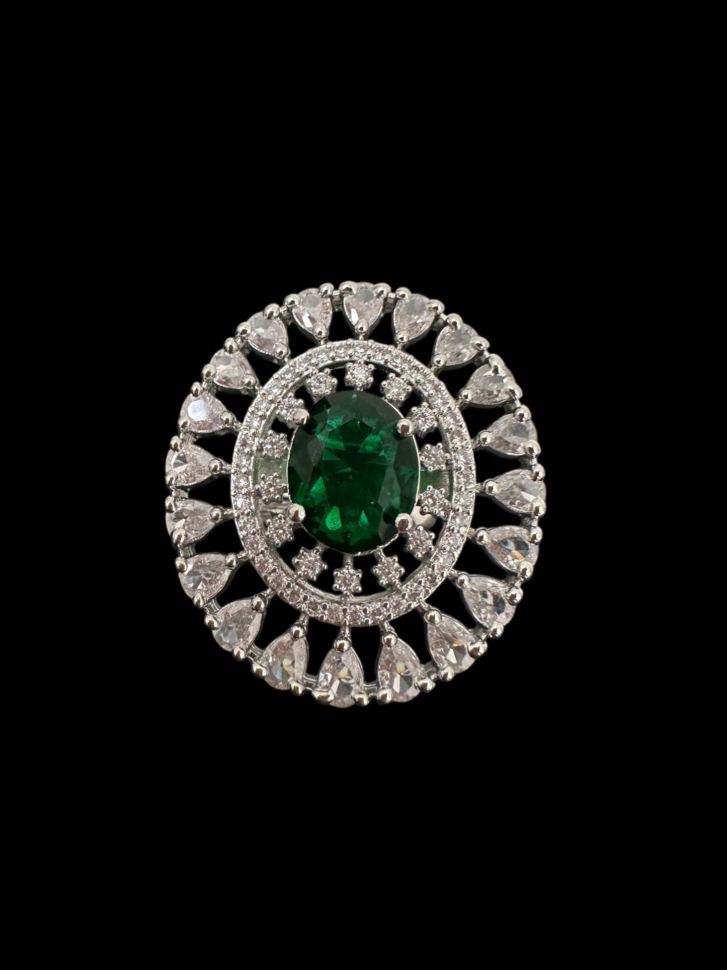 DJR141 Cz silver plated  ring ( READY TO SHIP)