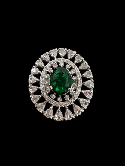 DJR141 Cz silver plated  ring ( READY TO SHIP)