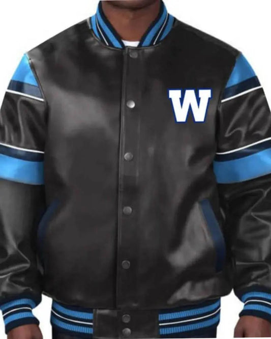 CFL Winnipeg Blue Bombers Multicolor Leather Jacket