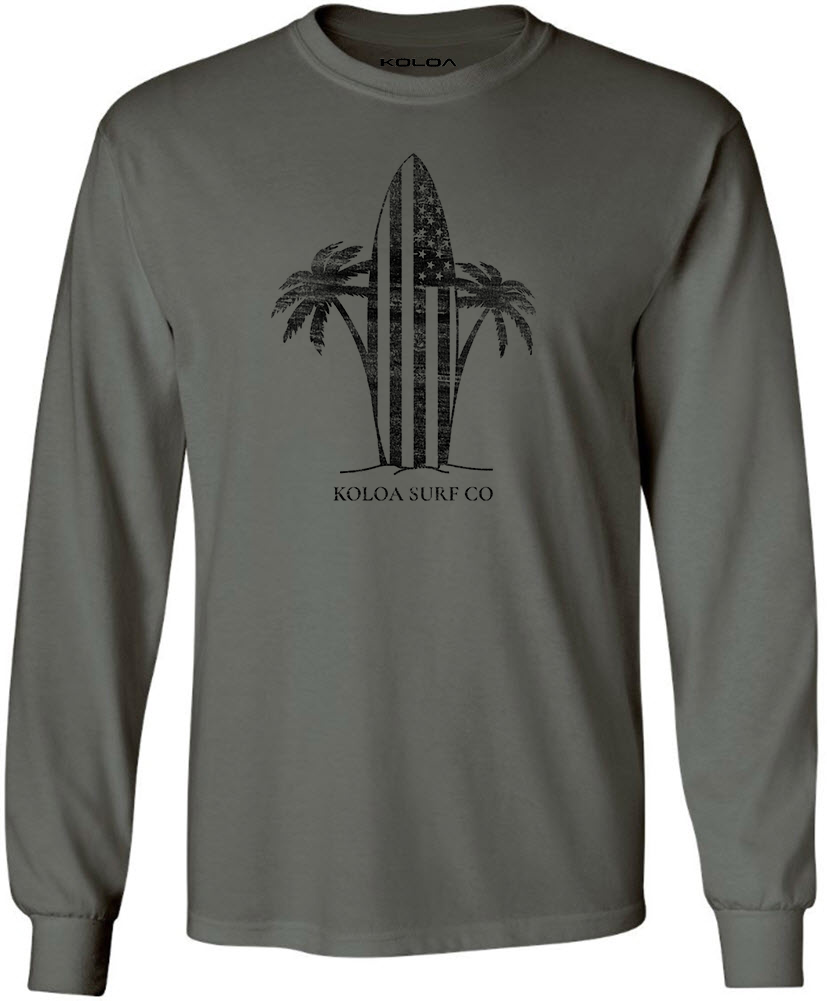 Koloa Retro USA Surfboard Long Sleeve T-Shirt