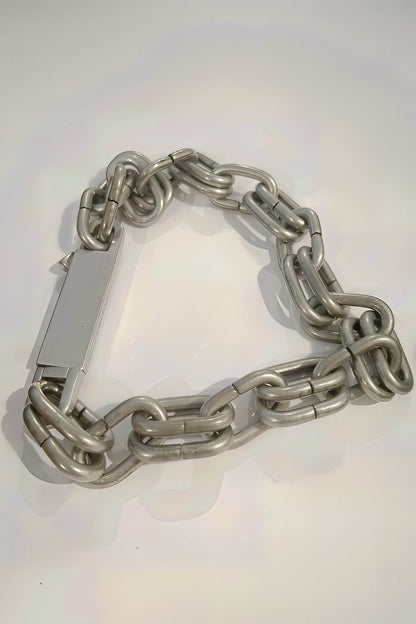 Chunky Metal Chain Necklace - Industrial Unisex Statement Piece