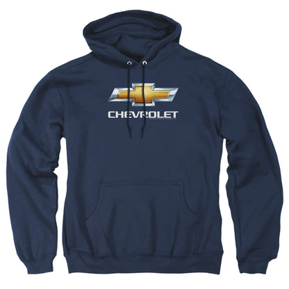 Chevrolet Chevy Bowtie Stacked Mens Hoodie Navy Officially Licensed