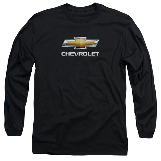 Chevrolet Chevy Bowtie Stacked Mens Long Sleeve Shirt Black Officially Licensed