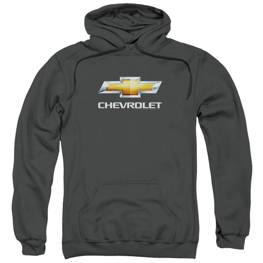 Chevrolet Chevy Bowtie Stacked Mens Hoodie Charcoal Officially Licensed