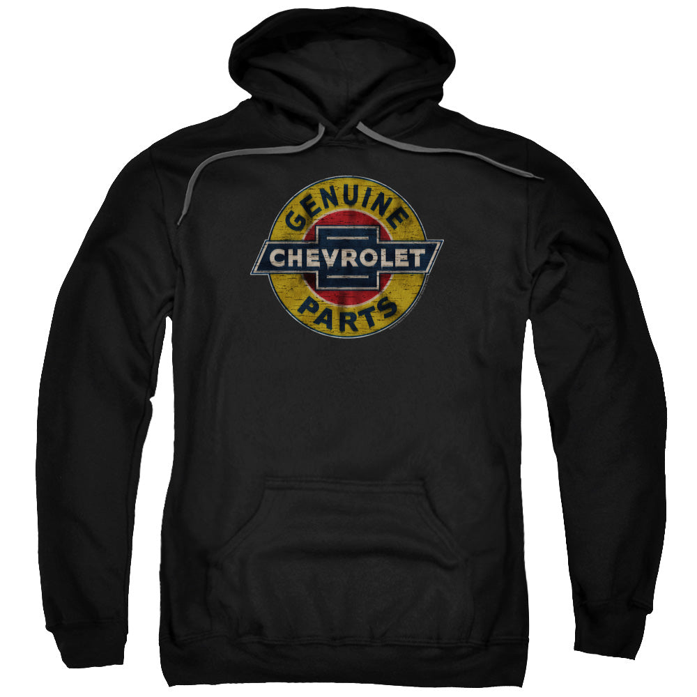 Chevrolet Genuine Chevy Parts Distressed Sign Mens Hoodie Black Officially Licensed