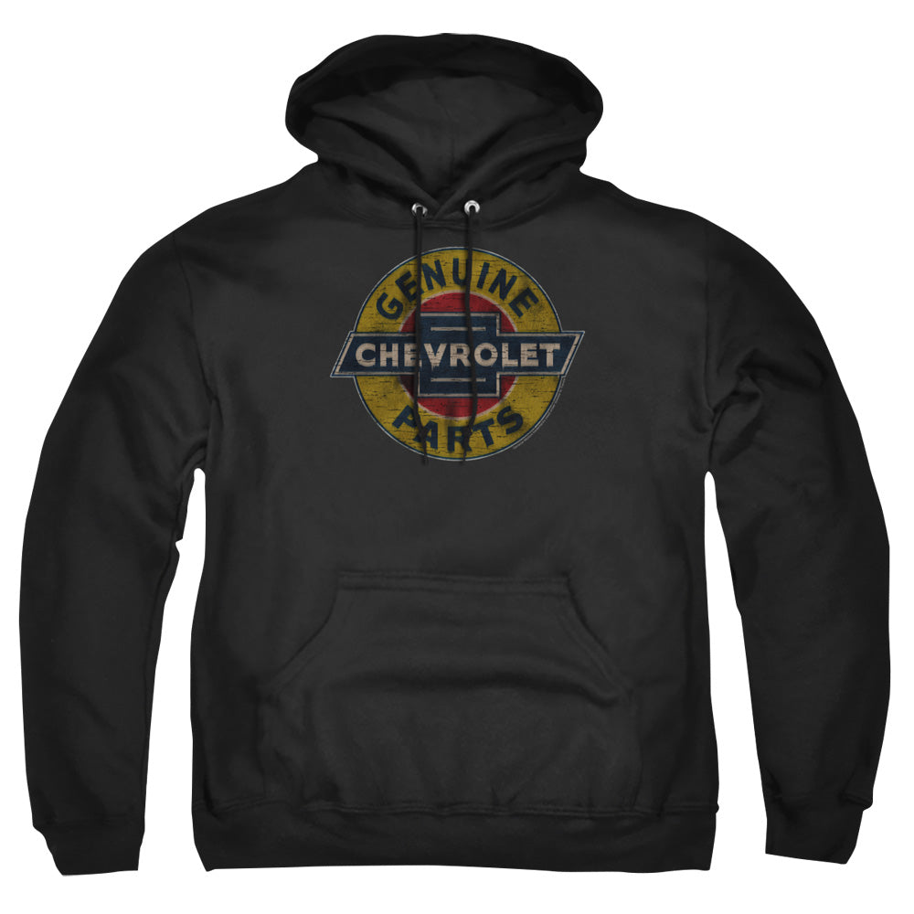Chevrolet Genuine Chevy Parts Distressed Sign Mens Hoodie Black Officially Licensed