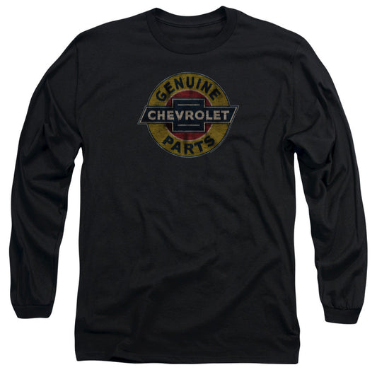 Chevrolet Genuine Chevy Parts Distressed Sign Mens Long Sleeve Shirt Black Officially Licensed Officially Licensed