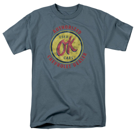 Chevrolet Chevy Ok Used Cars Mens T Shirt Slate Officially Licensed