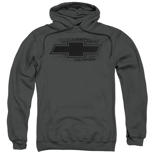 Chevrolet Bowtie Burnout Mens Hoodie Charcoal Officially Licensed