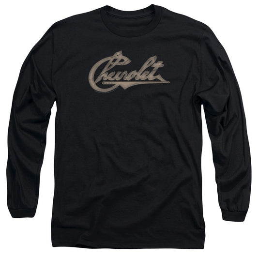 Chevrolet Chevy Script Mens Long Sleeve Shirt Black Officially Licensed Officially Licensed