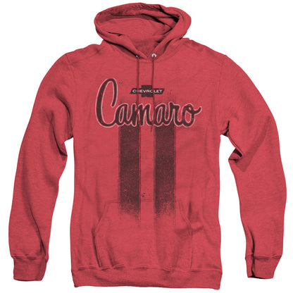 Chevrolet Camaro Stripes Mens Heather Hoodie Red Officially Licensed
