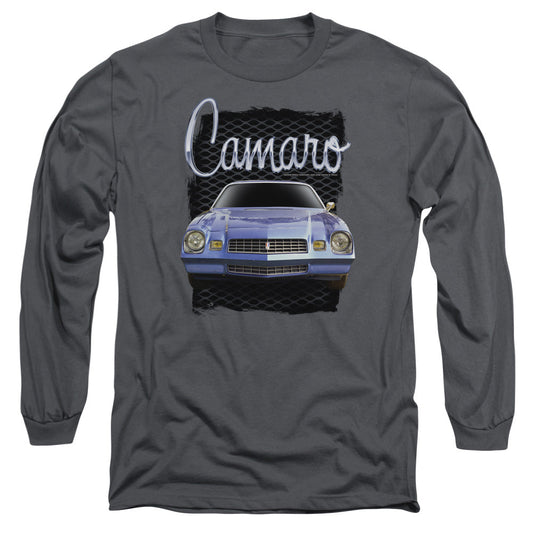 Chevrolet Yellow Camaro Mens Long Sleeve Shirt Charcoal Officially Licensed Officially Licensed