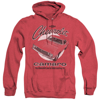 Chevrolet Retro Camaro Mens Heather Hoodie Red Officially Licensed