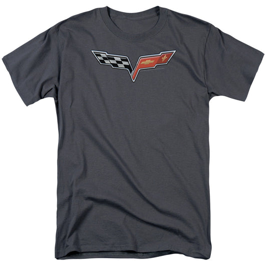 Chevrolet The Vette Medallion Mens T Shirt Charcoal Officially Licensed