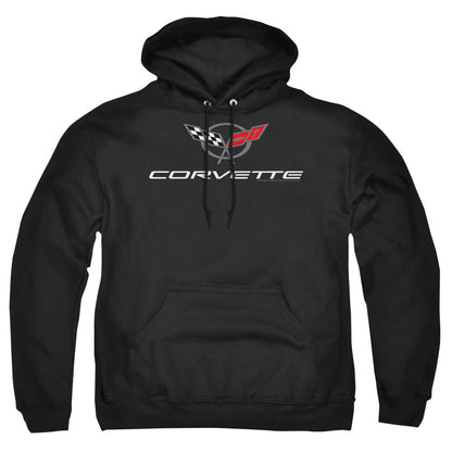 Chevrolet Corvette Modern Emblem Mens Hoodie Black Officially Licensed