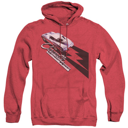 Chevrolet Split Window Sting Ray Mens Heather Hoodie Red Officially Licensed