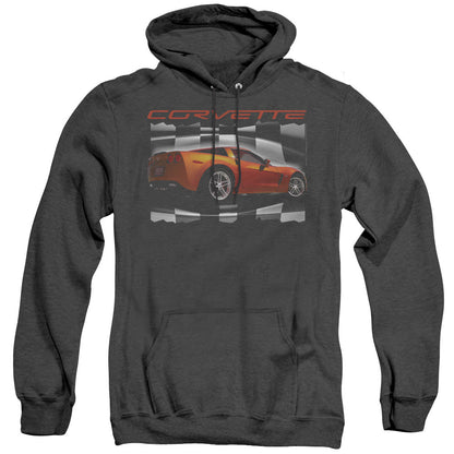 Chevrolet Orange Z06 Vette Mens Heather Hoodie Black Officially Licensed