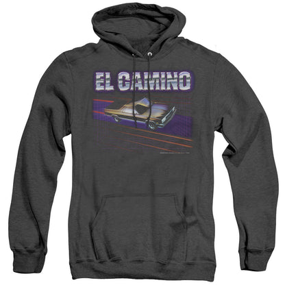 Chevrolet El Camino 85 Mens Heather Hoodie Black Officially Licensed
