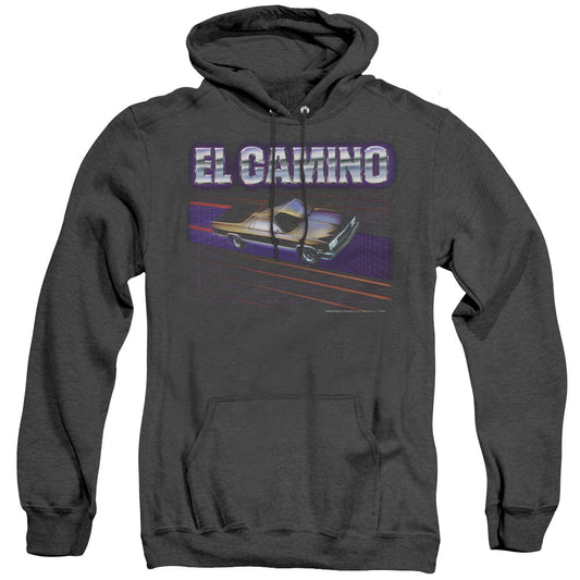 Chevrolet El Camino 85 Mens Heather Hoodie Black Officially Licensed