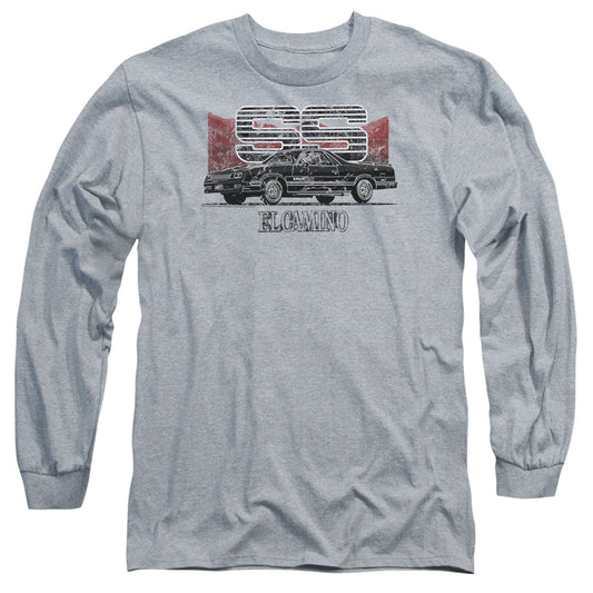 Chevrolet El Camino Ss Mountains Mens Long Sleeve Shirt Athletic Heather Officially Licensed Officially Licensed