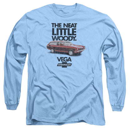 Chevrolet Vega The Neat Little Woody Mens Long Sleeve Shirt Carolina Blue Officially Licensed Officially Licensed