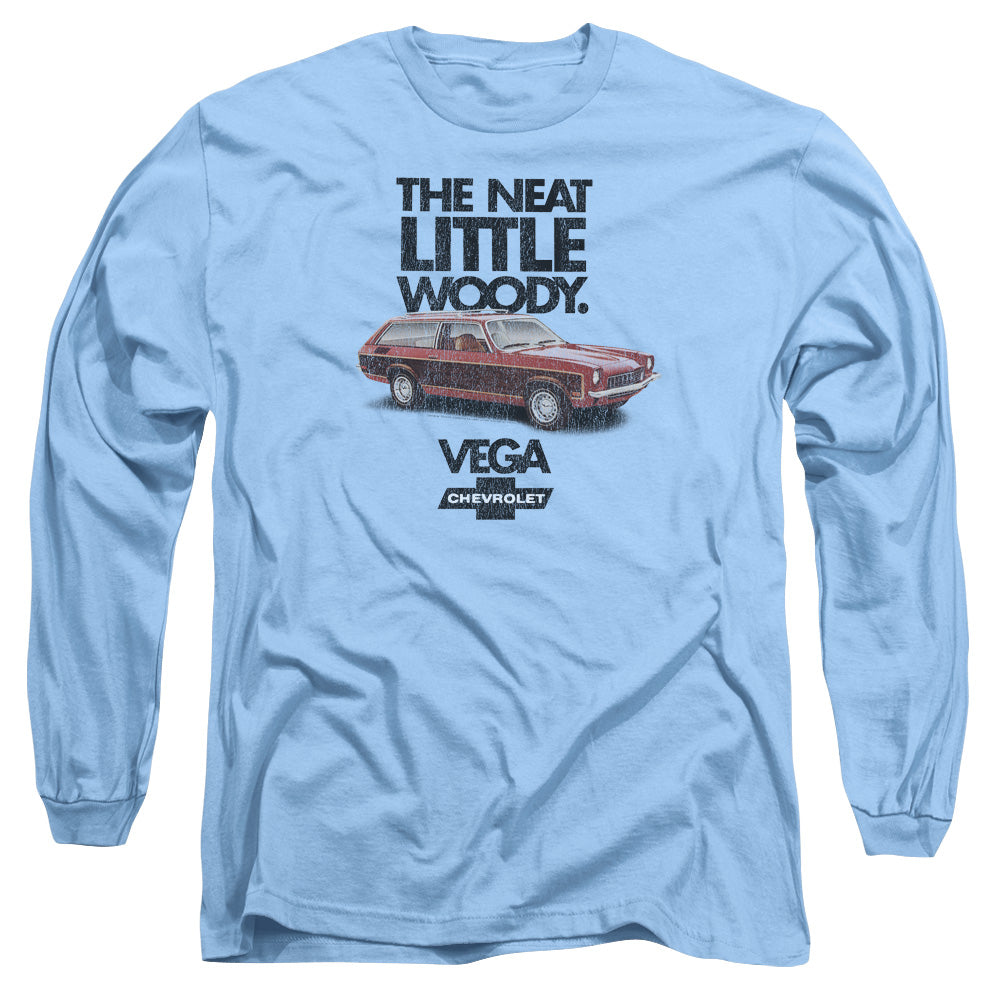 Chevrolet Vega The Neat Little Woody Mens Long Sleeve Shirt Carolina Blue Officially Licensed Officially Licensed