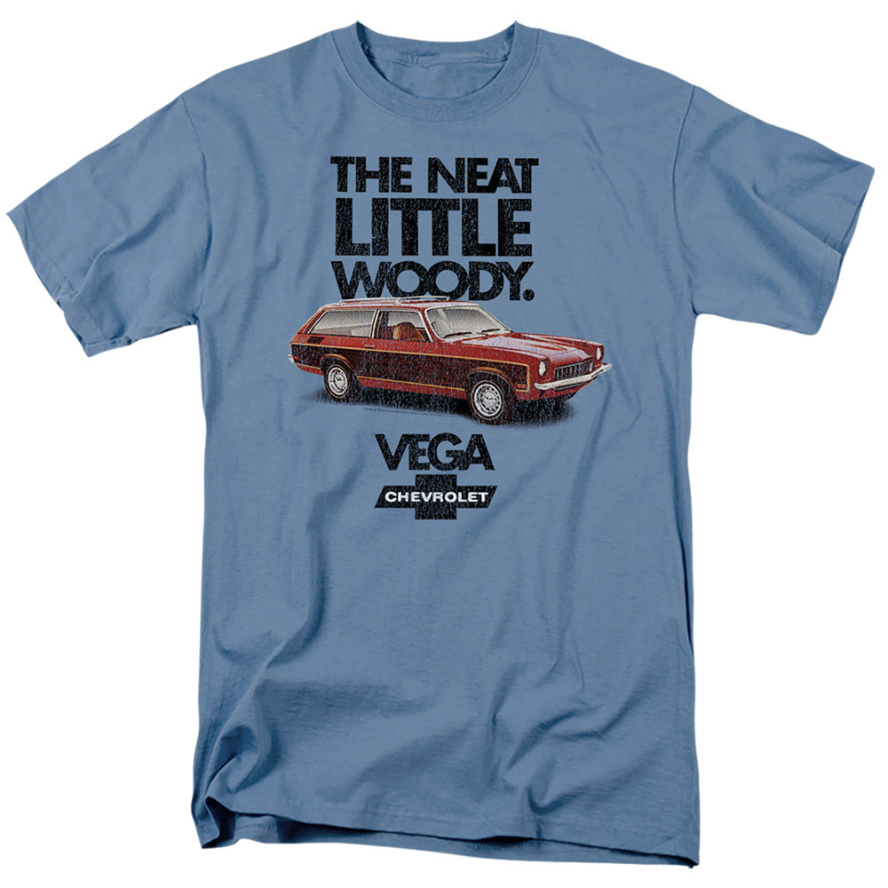 Chevrolet Vega The Neat Little Woody Mens T Shirt Carolina Blue Officially Licensed