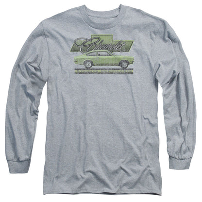 Chevrolet Vega Car Of The Year 71 Mens Long Sleeve Shirt Athletic Heather Officially Licensed Officially Licensed