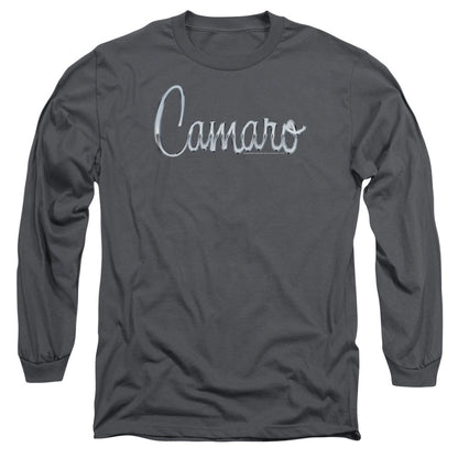Chevrolet Classic Camaro Metal Mens Long Sleeve Shirt Charcoal Officially Licensed Officially Licensed