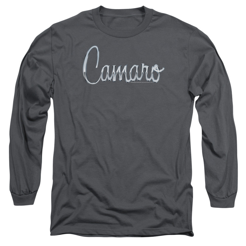 Chevrolet Classic Camaro Metal Mens Long Sleeve Shirt Charcoal Officially Licensed Officially Licensed