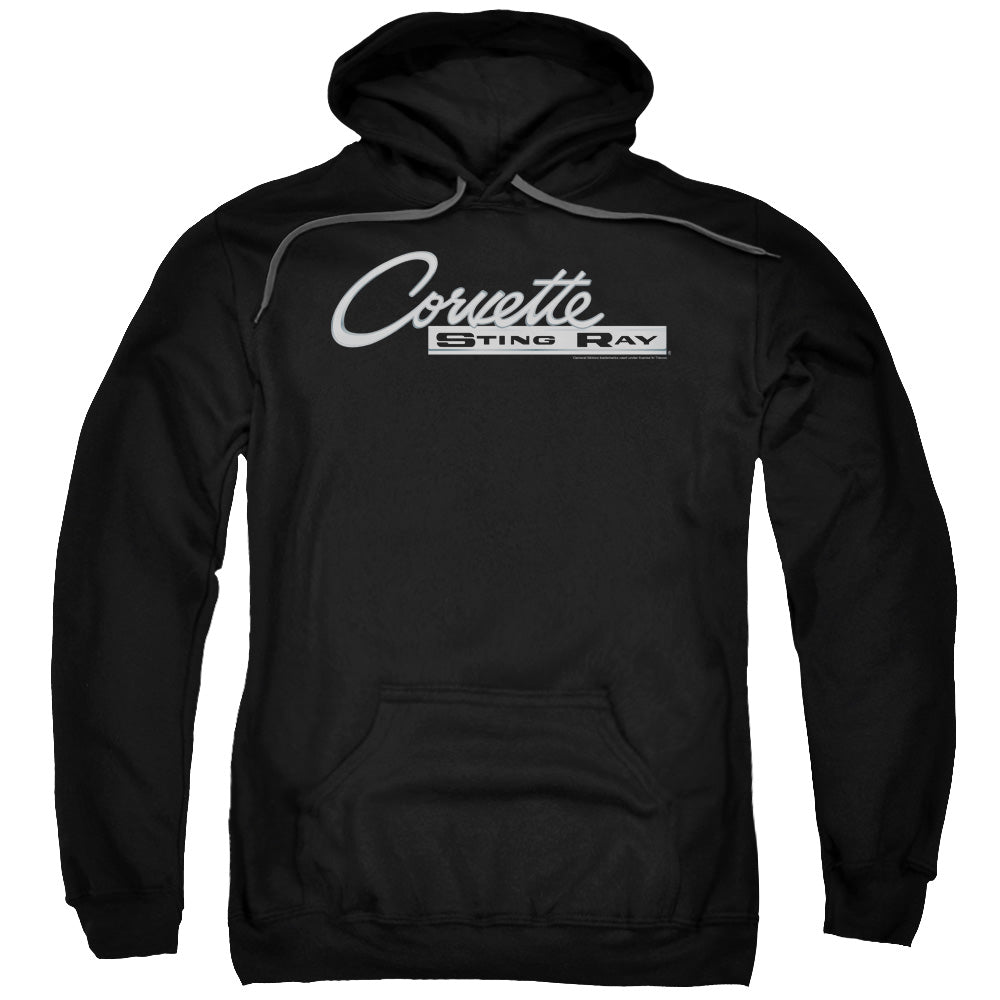 Chevrolet Chrome Stingray Logo Mens Hoodie Black Officially Licensed