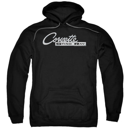 Chevrolet Chrome Stingray Logo Mens Hoodie Black Officially Licensed