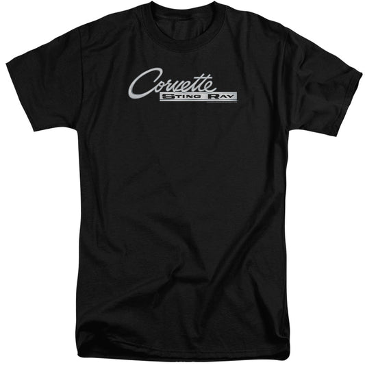 Chevrolet Chrome Stingray Logo Mens Tall T Shirt Black Officially Licensed